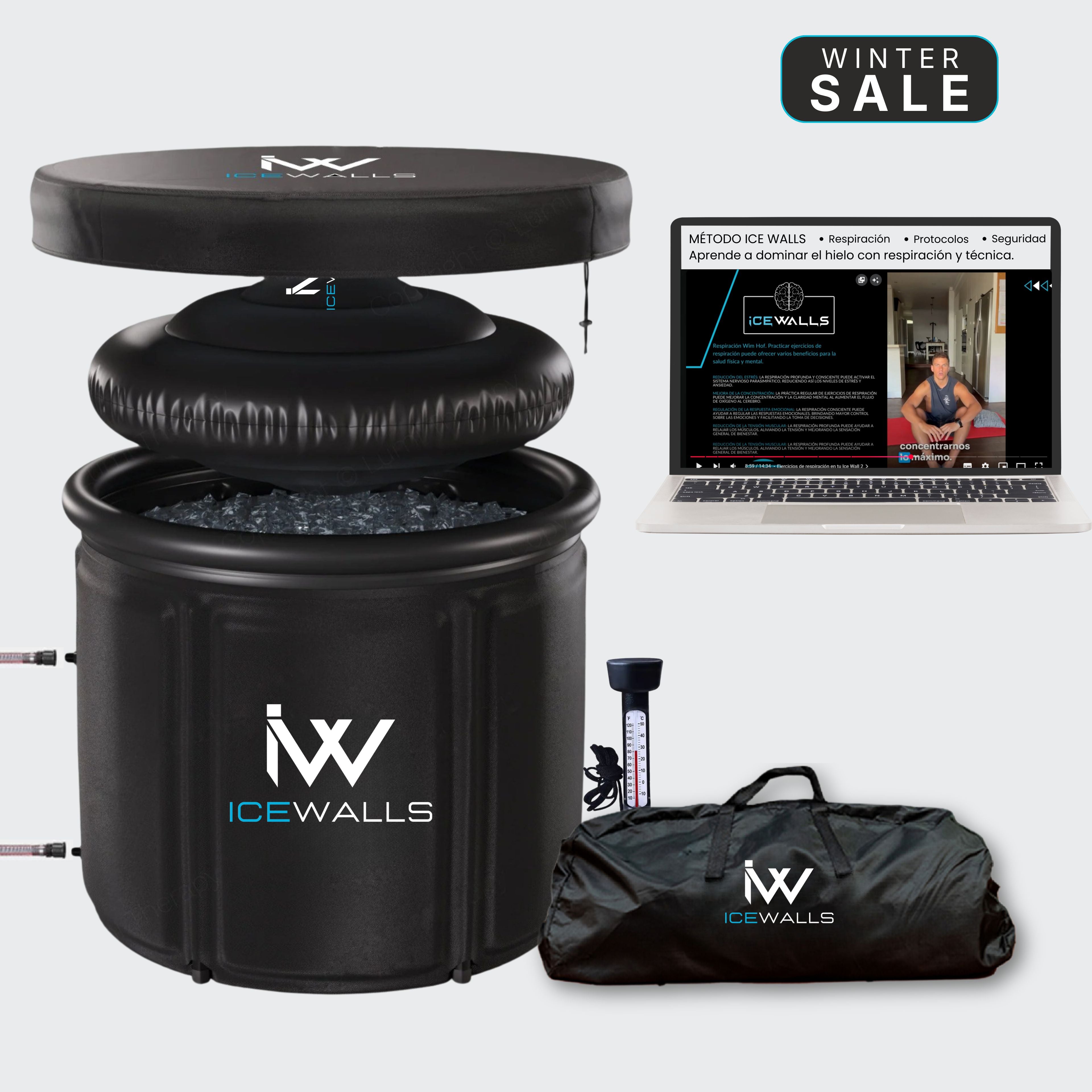 Tina de Hielo Pro Ice Walls para crioterapia y recuperación muscular oferta invierno Ice Walls