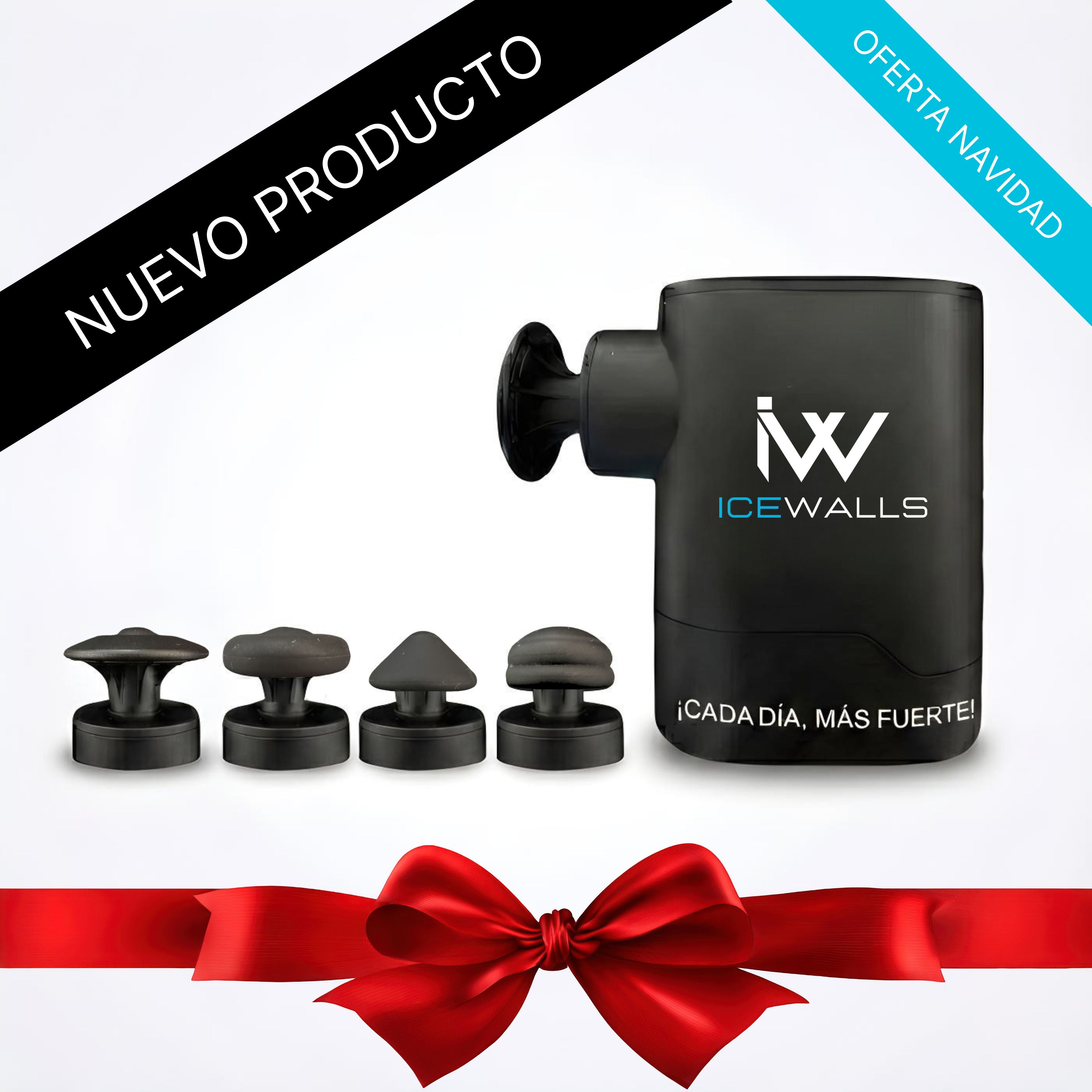 Pistola de masaje muscular Ice Walls portátil alivia dolores y contracturas con terapia de percusión.