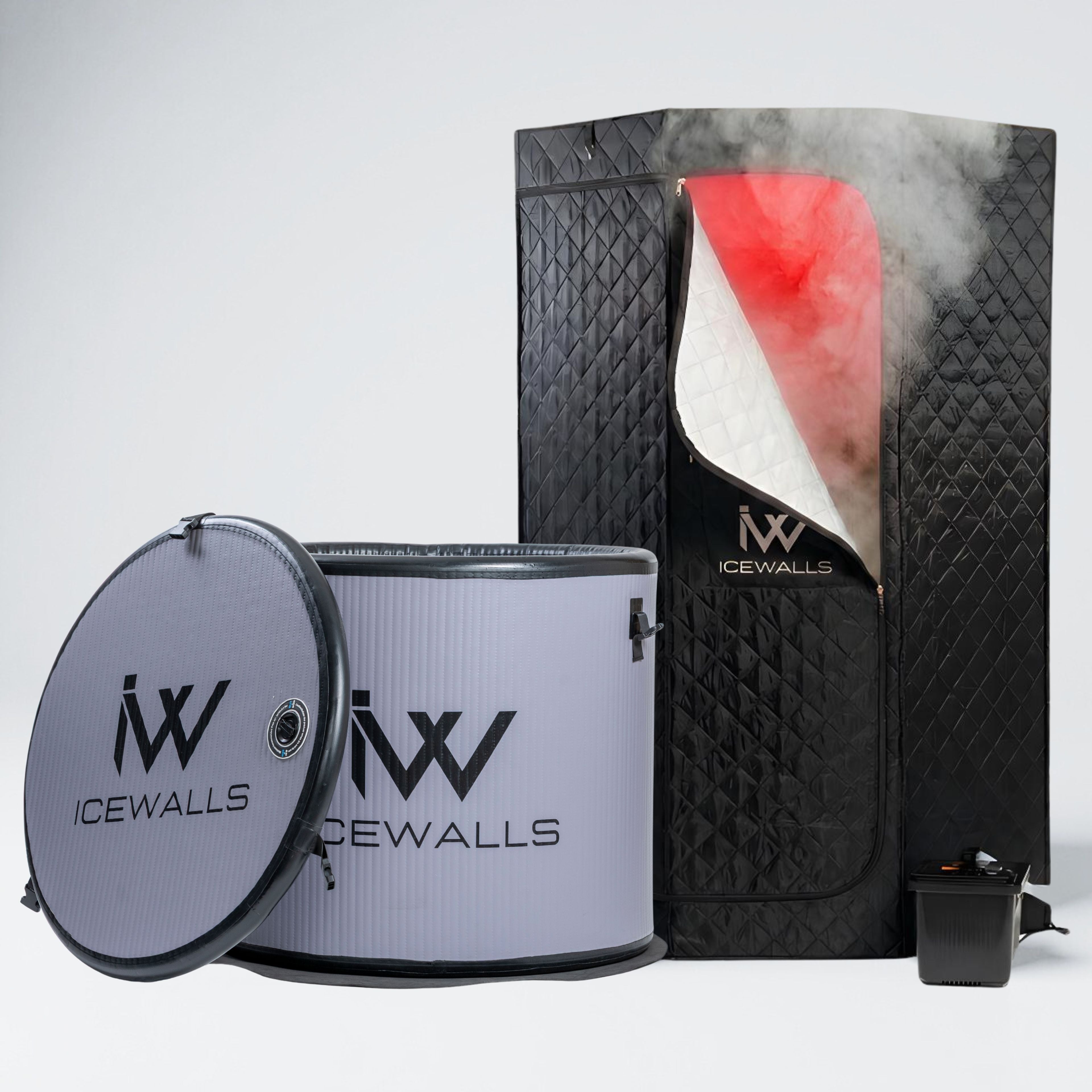 Terapia de contraste con sauna y baño de hielo Ice Walls para recuperación muscular y bienestar