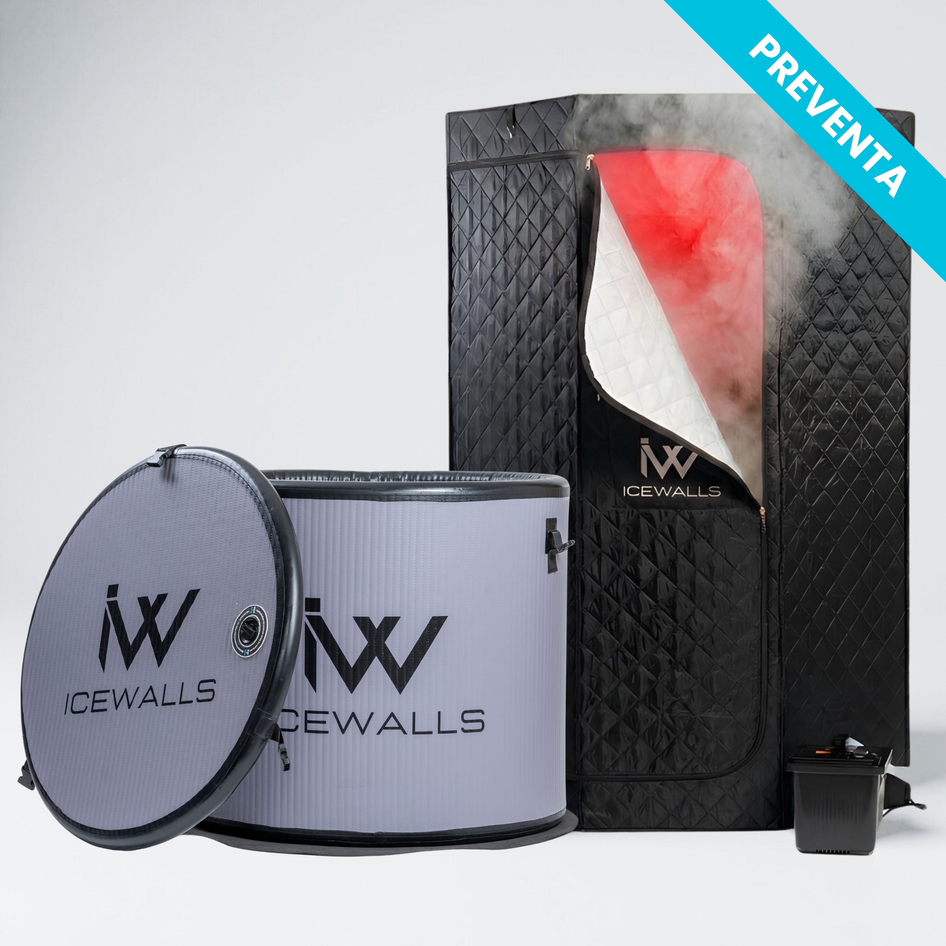 Terapia de contraste Ice Walls con frío y calor para recuperación, bienestar y rendimiento en casa