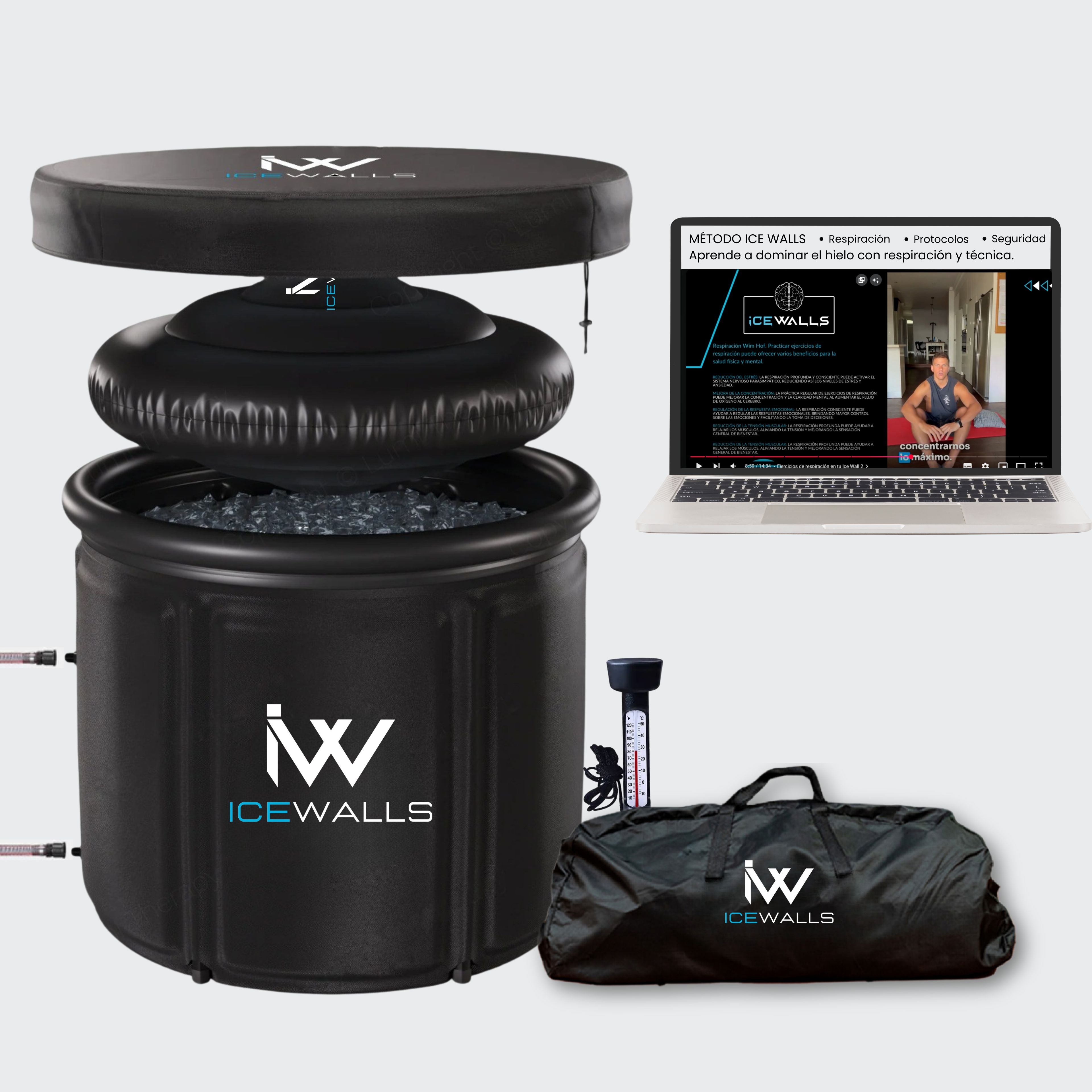 Tina de hielo portátil para terapia de frío y recuperación muscular