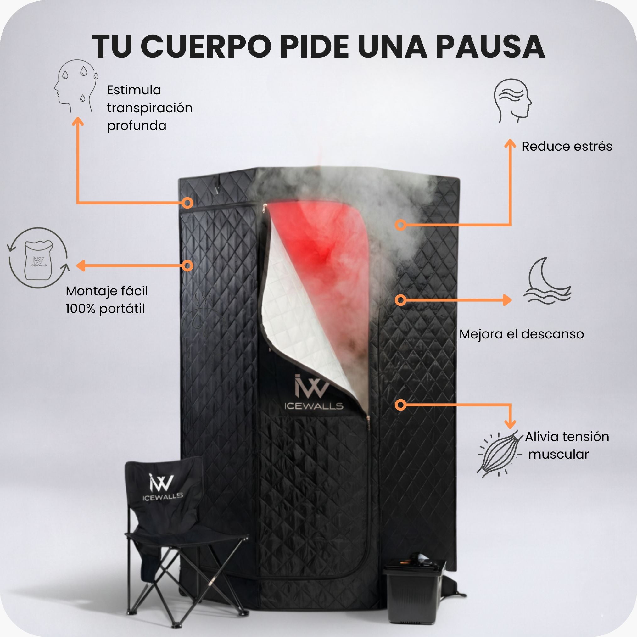 El sauna ayuda a relajar los músculos, mejorar la circulación y reducir el estrés.