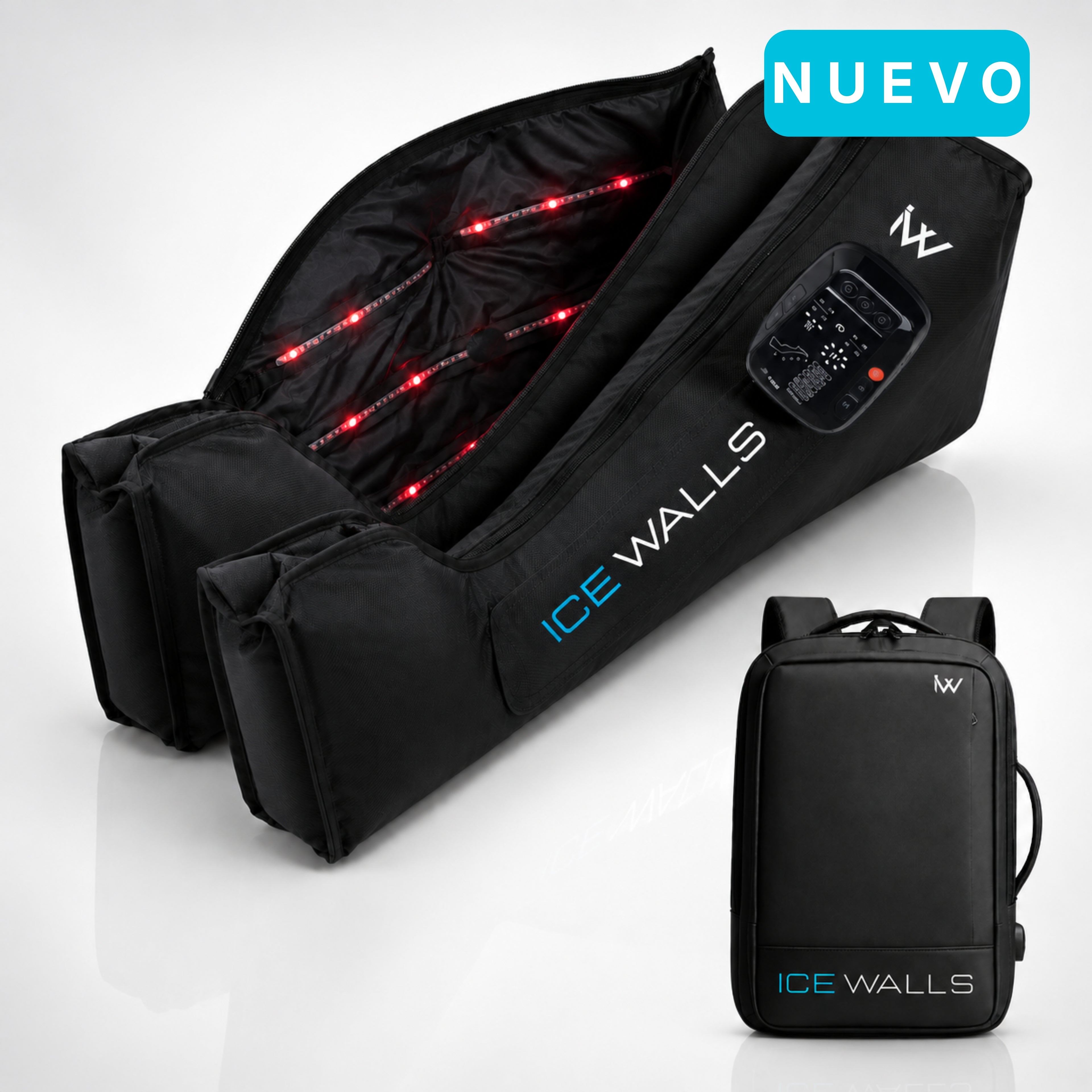 Botas de compresión infrarrojas para presoterapia, vista frontal