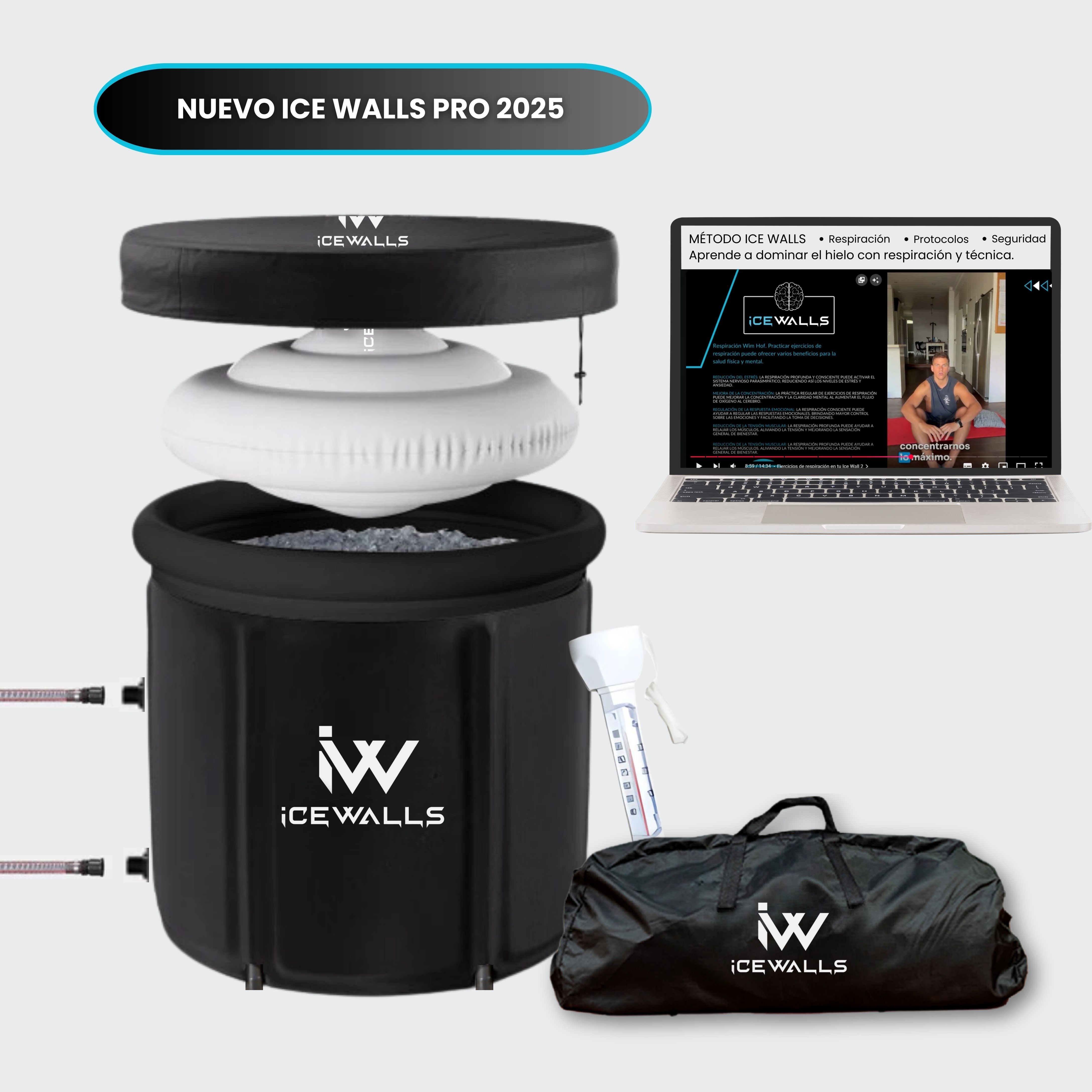 Tina de hielo portátil para terapia de frío y recuperación muscular