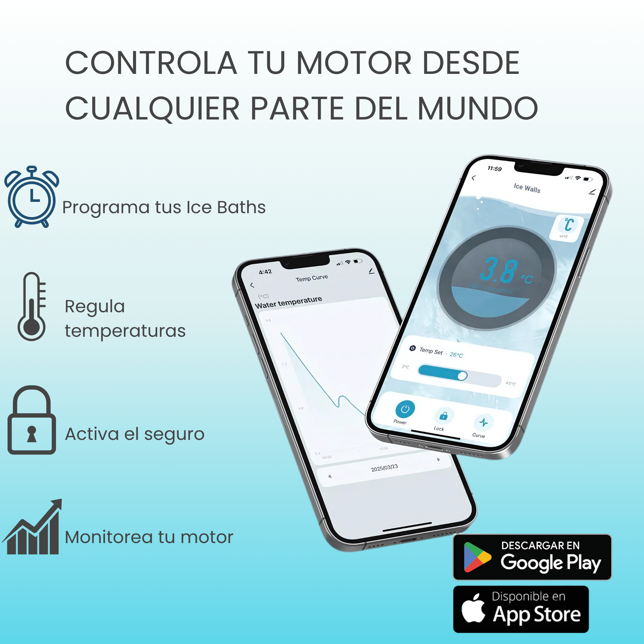 programa tu tina de hielo desde cualquier parte