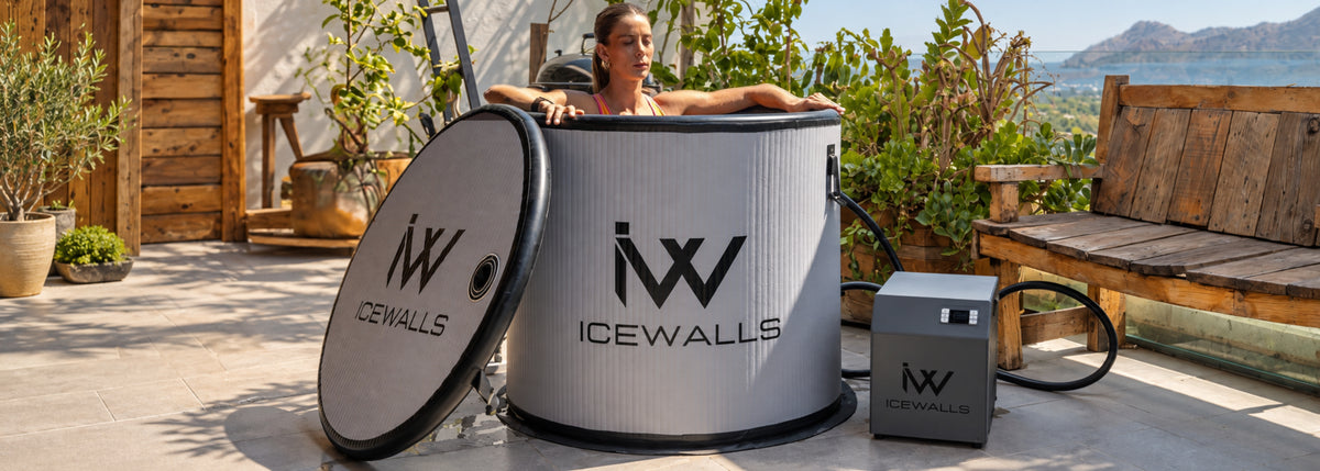 Isidora Jiménez, atleta chilena, en una sesión de inmersión en frío con Ice Walls