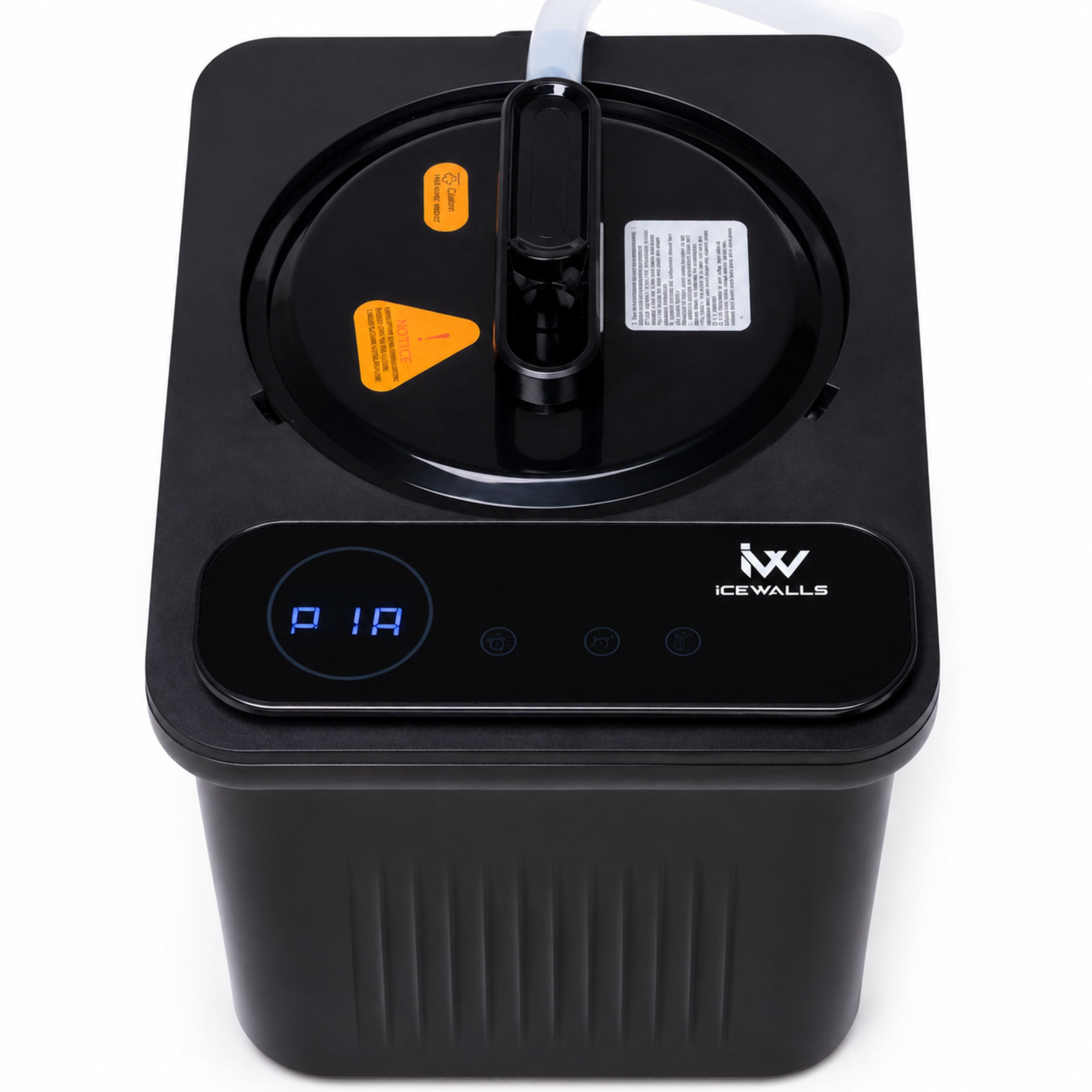 Detalle premium del motor Sauna Ice Walls con panel táctil moderno y sistema de potencia ajustable para sesiones intensas.