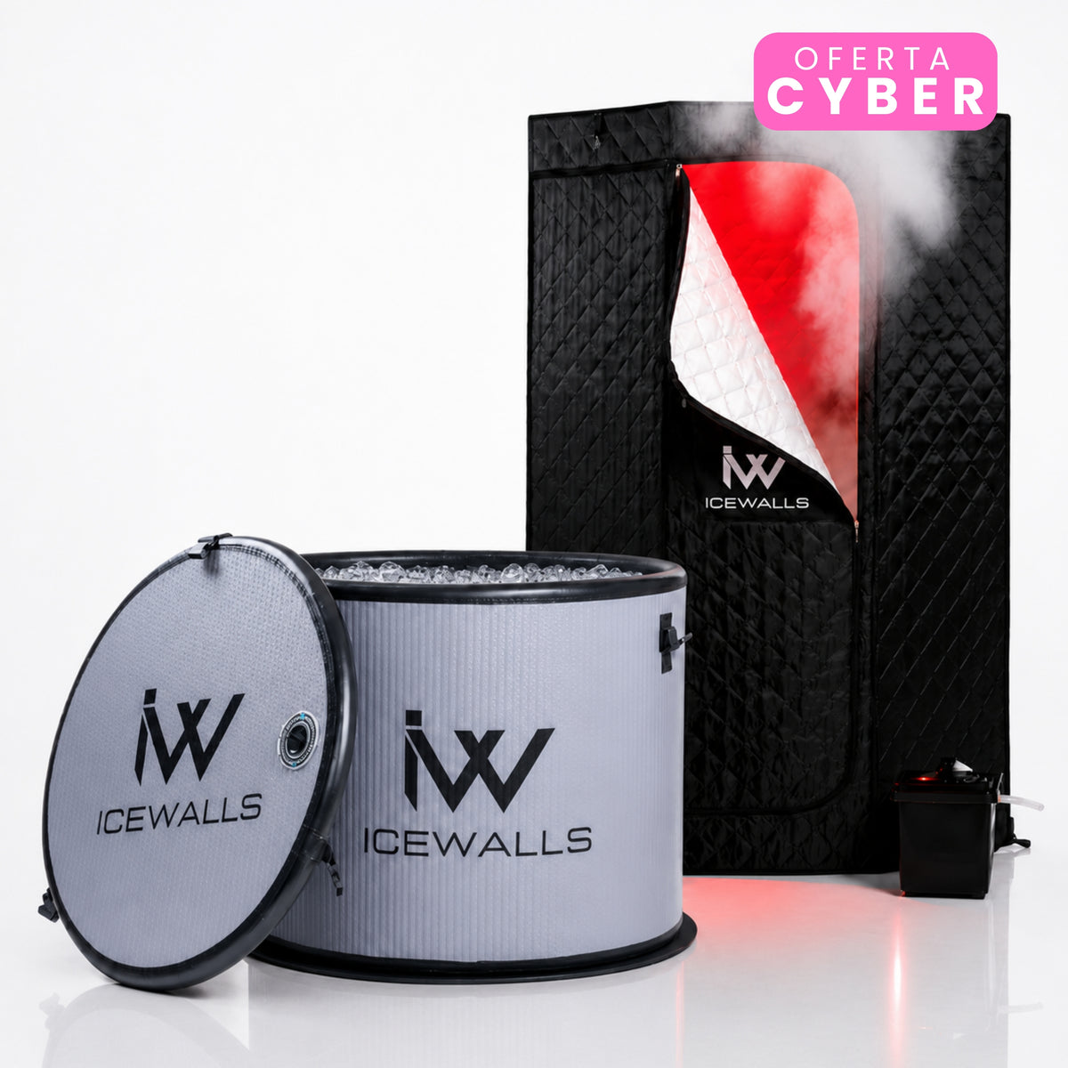 Kit de terapia de contraste Ice Walls: tina de hielo profesional y sauna portátil