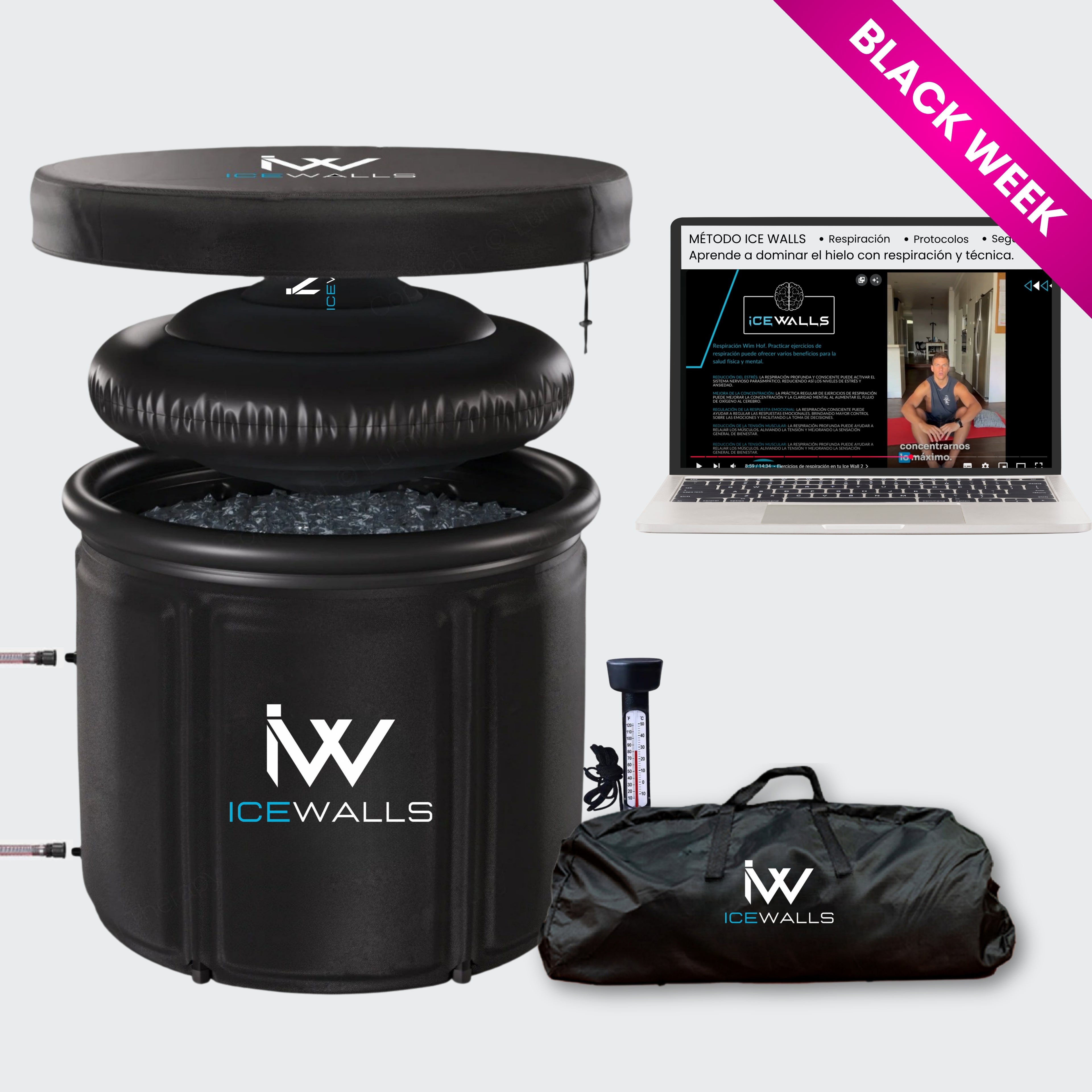 Tina de hielo portátil para terapia de frío y recuperación muscular