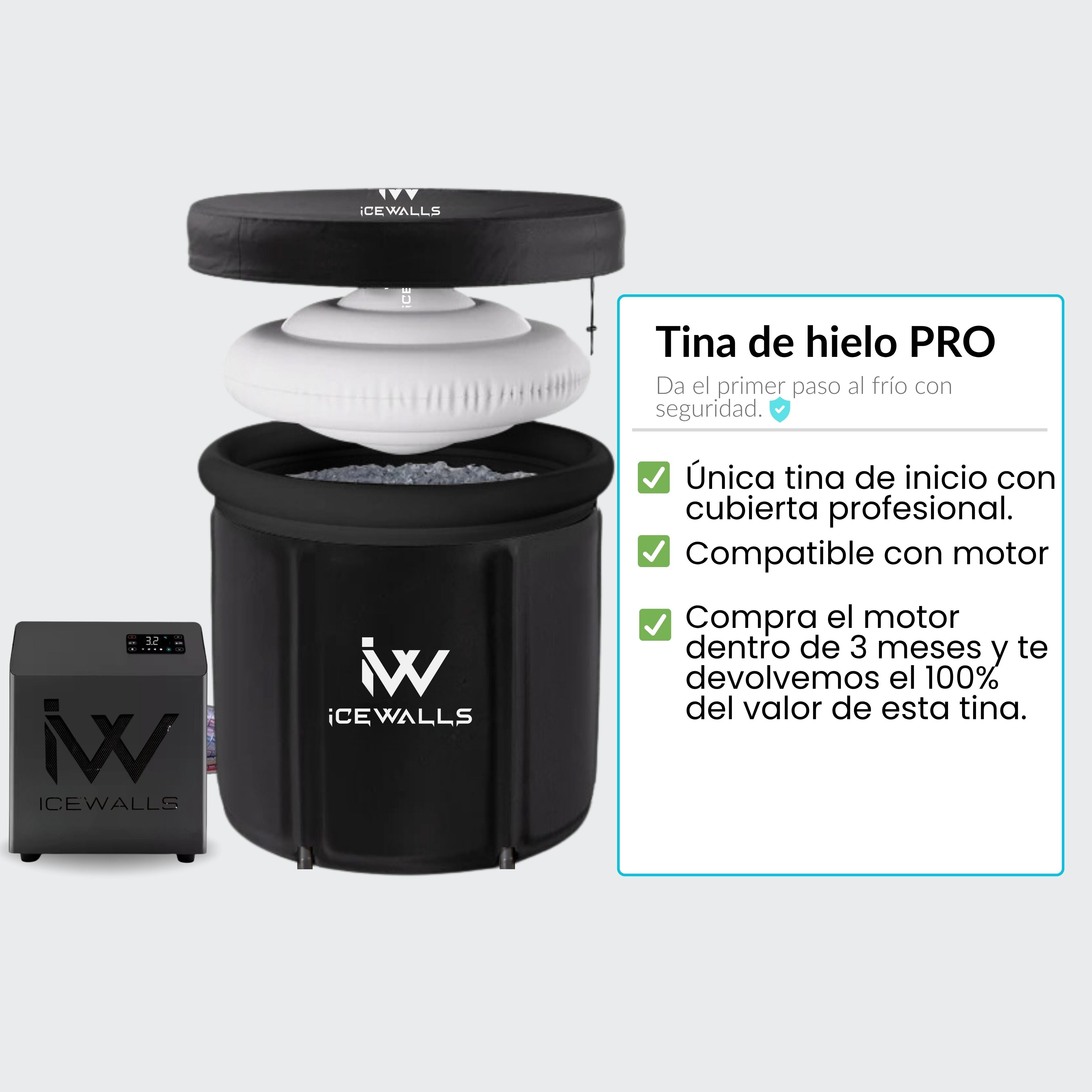 Tina de inmersión fría portátil para optimizar energía, disciplina y recuperación física diaria