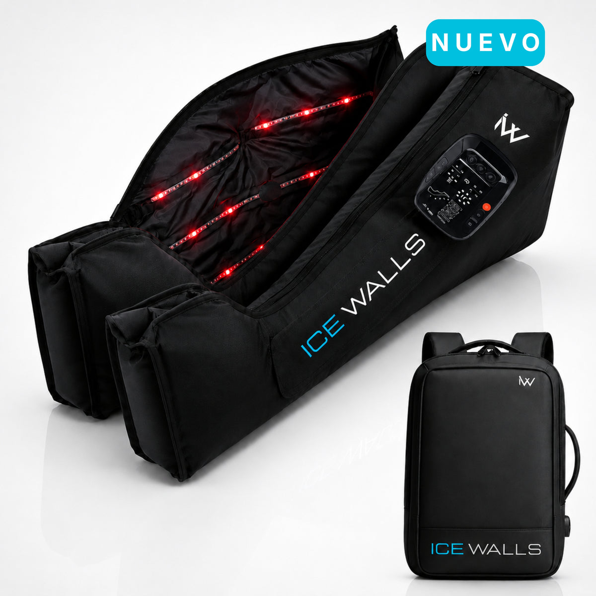 Botas de compresión infrarrojas para presoterapia, vista frontal