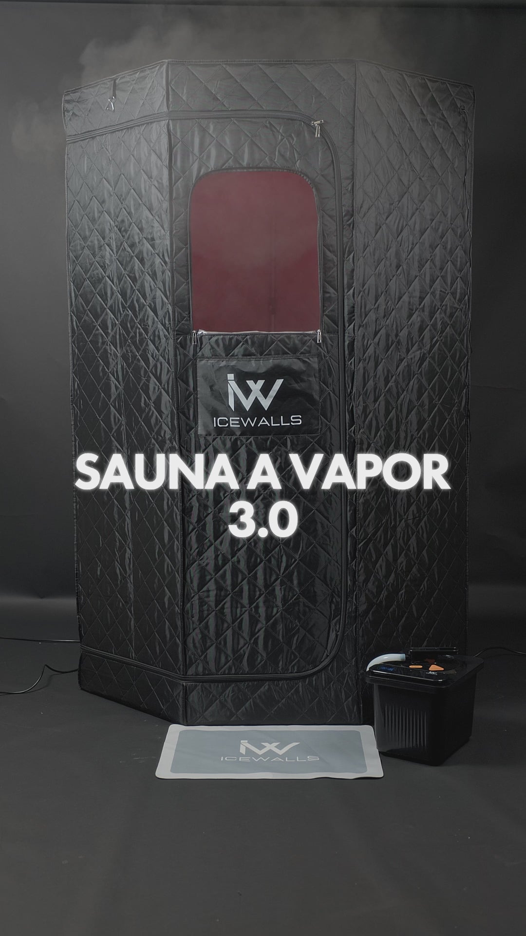Sauna premium de madera Ice Walls instalado en interior moderno, utilizado para relajación, recuperación muscular y bienestar. Experiencia wellness con diseño elegante y tecnología de calor para uso en casa.